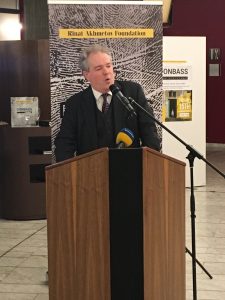 Charles Tannock MEP hosted a reception in the European Parliament in Strasbourg to open the Rinat Akhmetov Foundation Exhibition