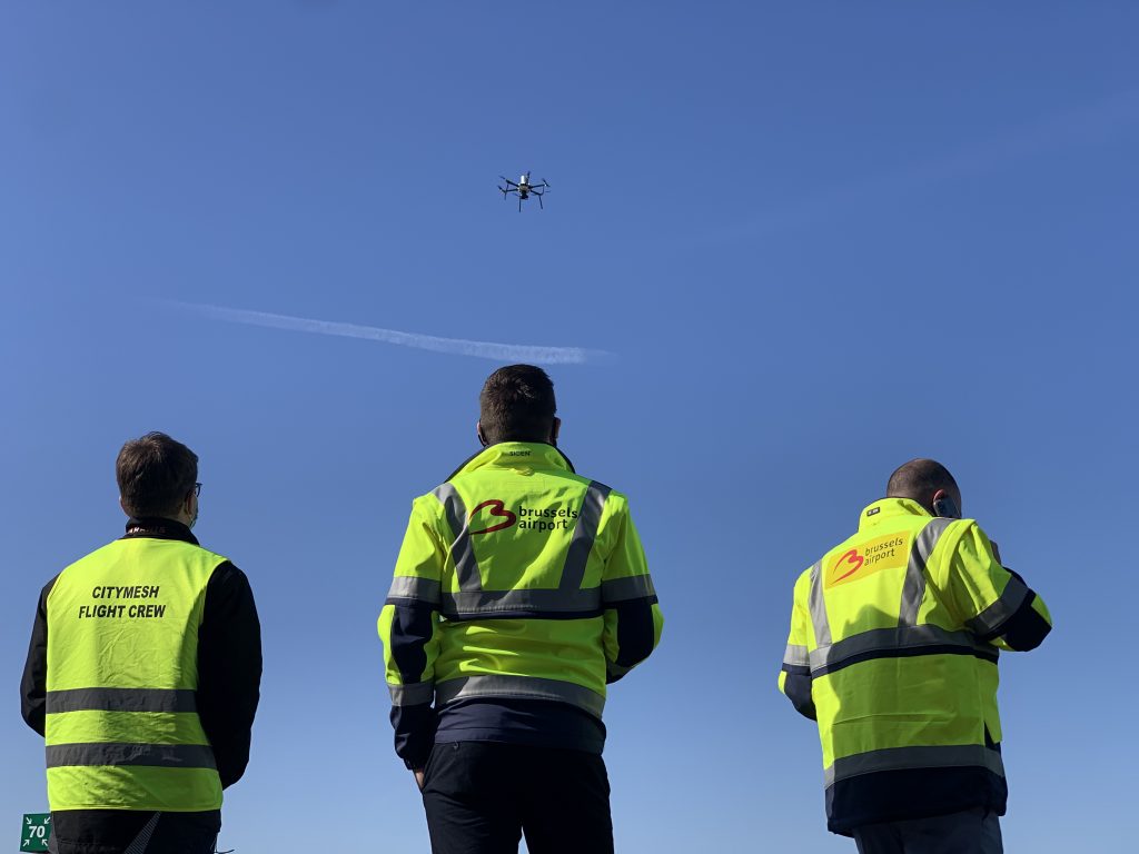 Testing Drones at Brussels Airport