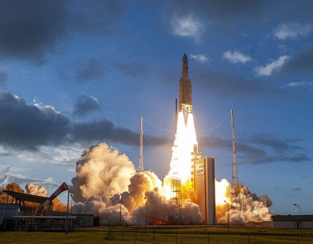 Ariane 5 Blasting off from Kourou