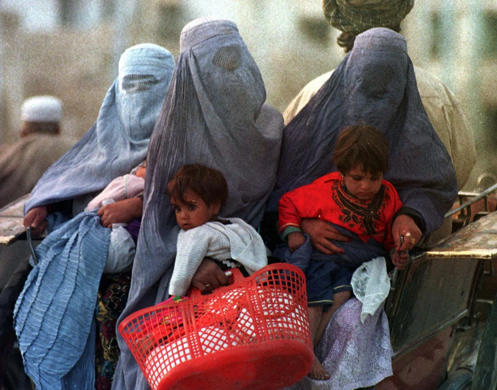 Afghan women and children fleeing the Taliban