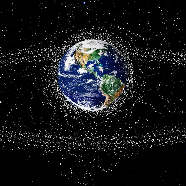 Space satellite traffic congestion