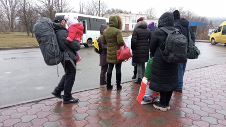 Ukrainians forced to leave home by Russian invasion