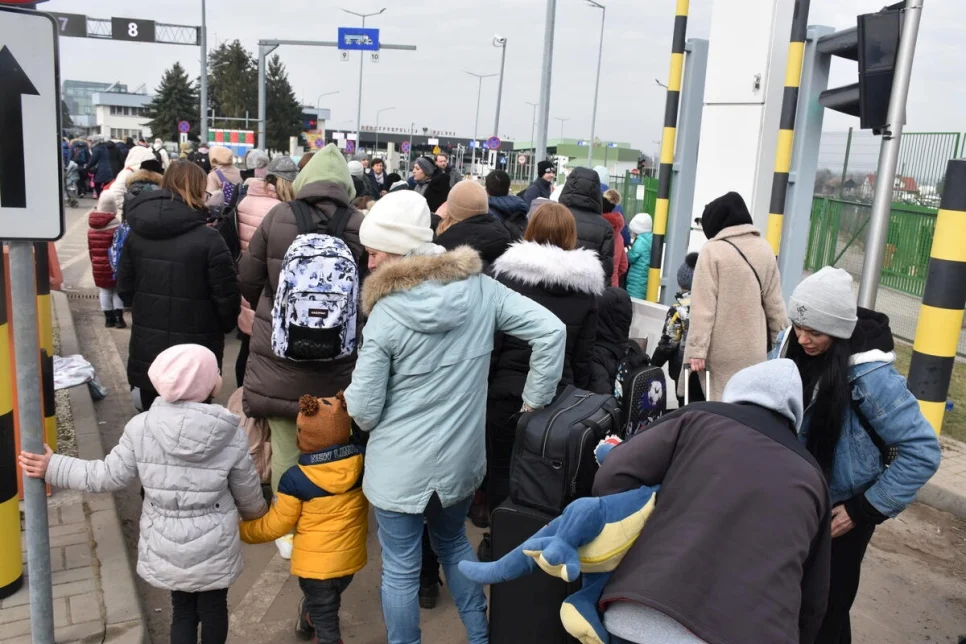 Refugees from Ukraine arriving in Poland