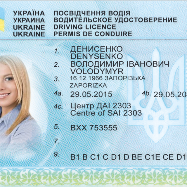 Ukrainian Driving License